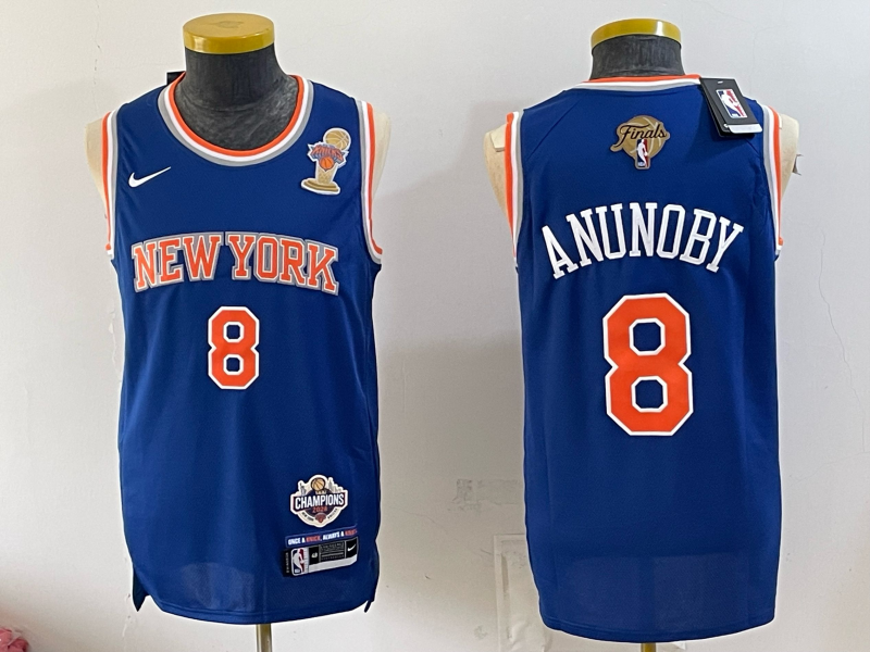 Men New York Knicks #8 Anunoby blue 2026 Nike NBA jersey 07230015->new york knicks->NBA Jersey